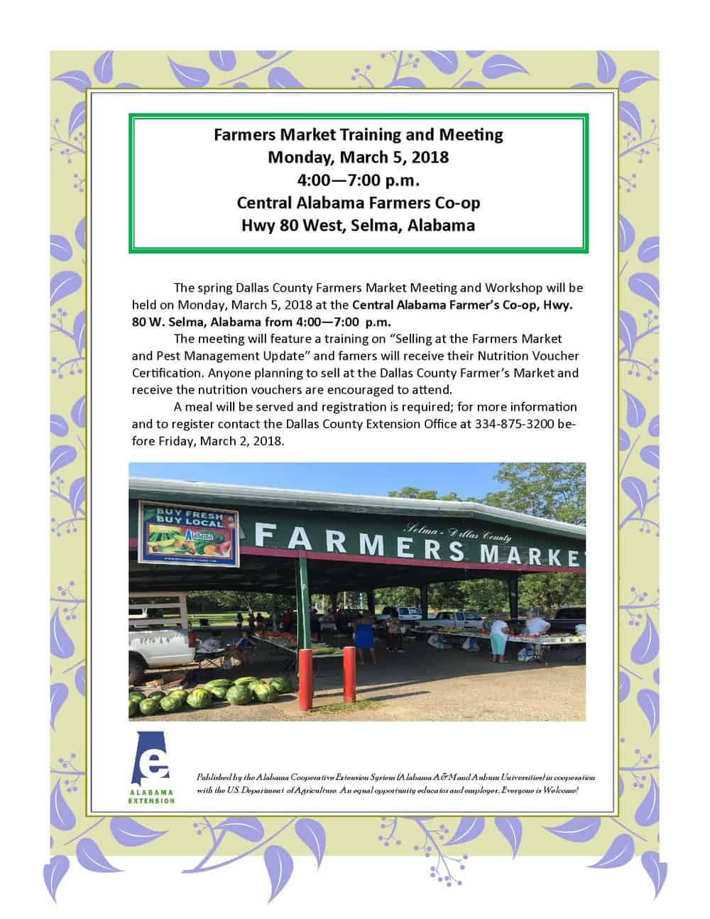 Farmers Market MeetingSpring 2018