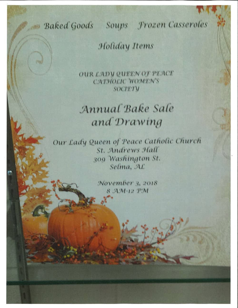 Queen of Peace Annual Bake Sale