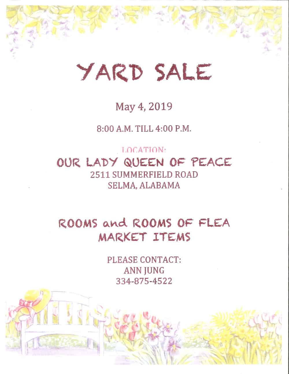 Queen of Peace Yard Sale