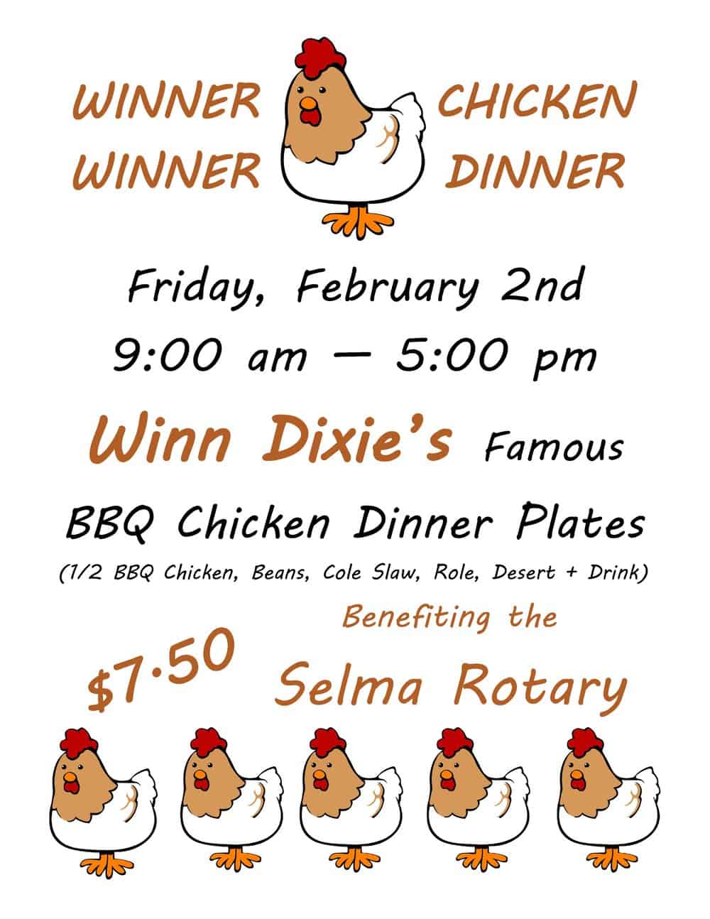 Rotary Chicken Dinner Flyer