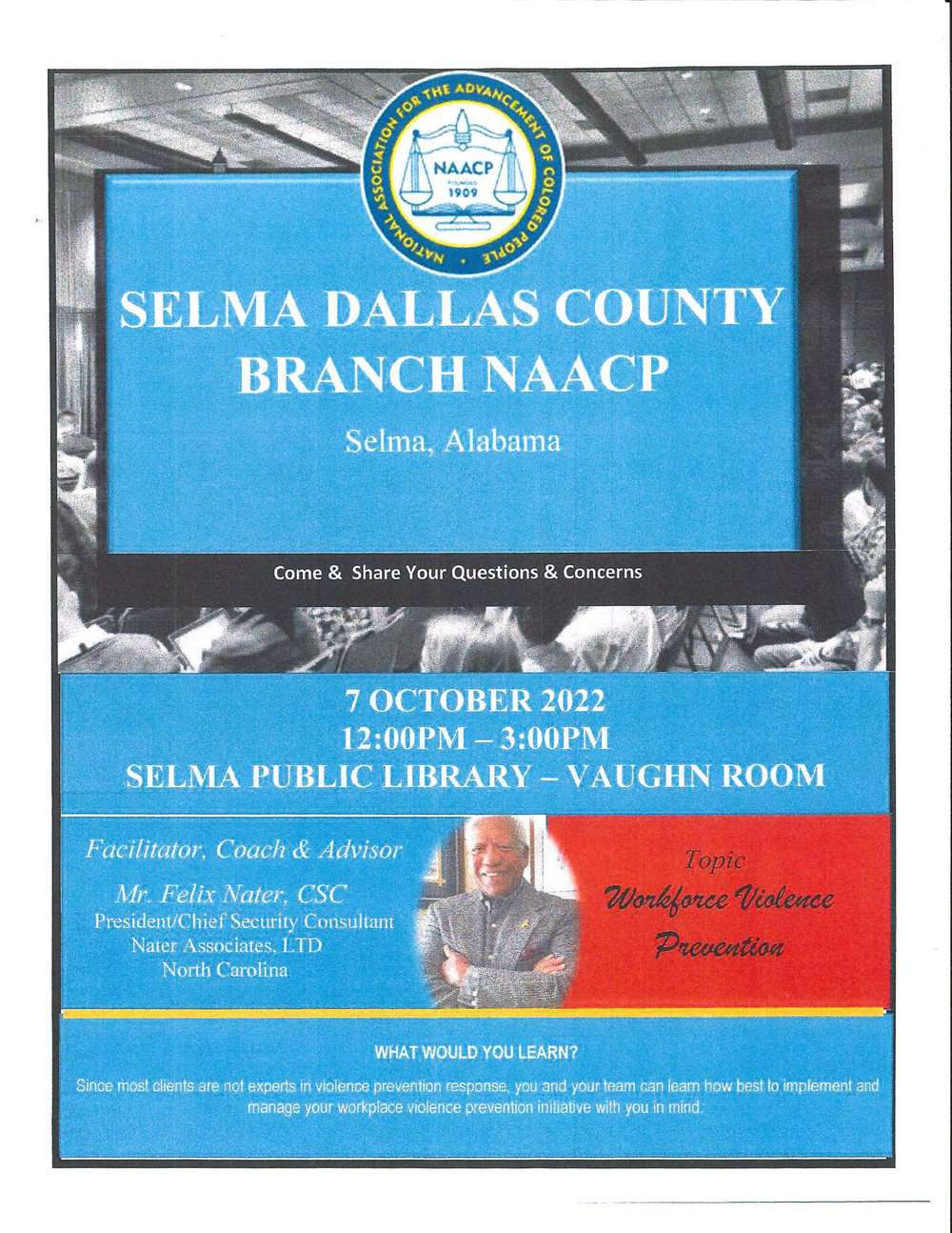 Selma Dallas County Branch NAACP with Felix Nater