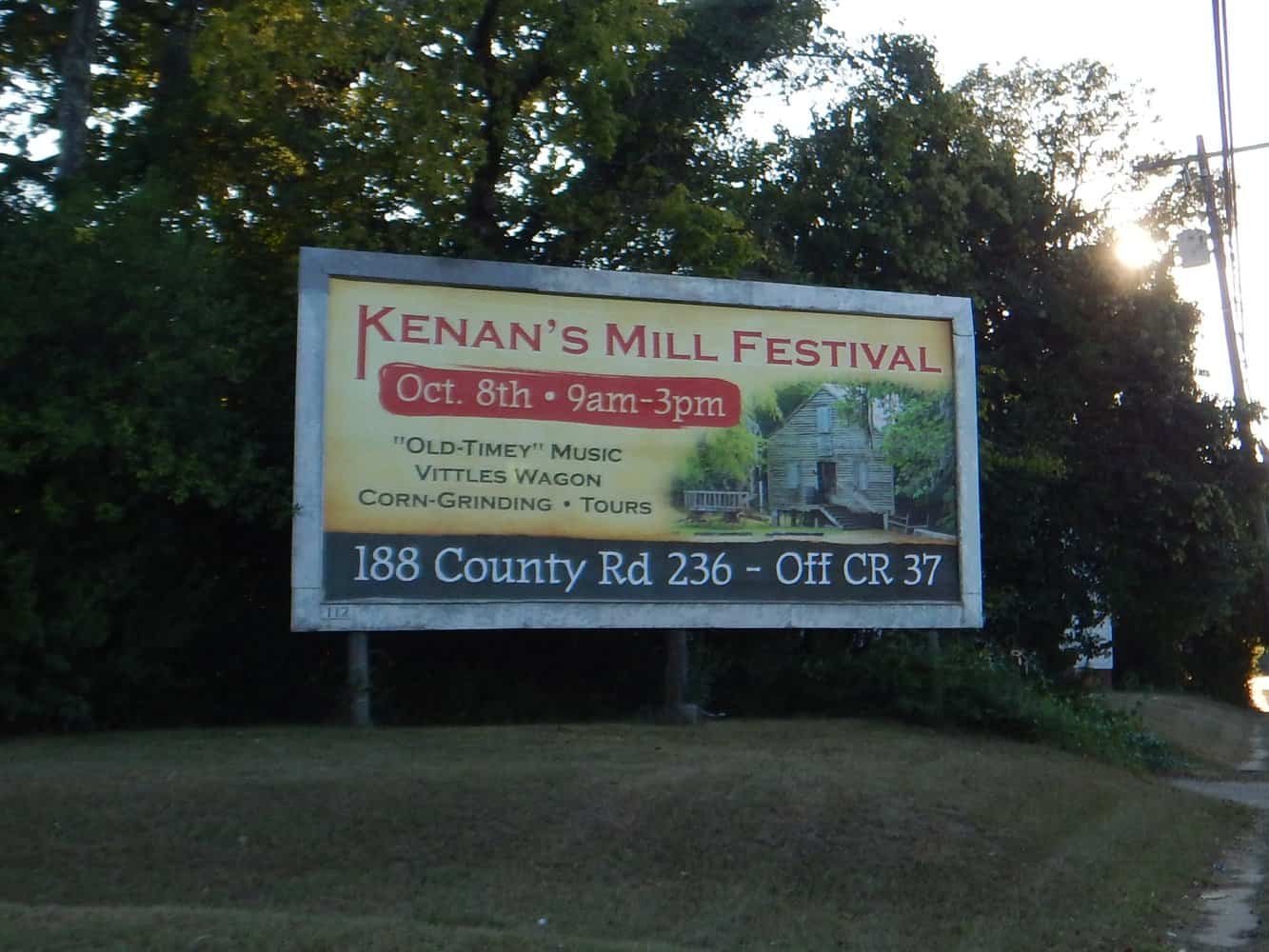 9 15 2016 photo of Kenans Mill billboard from Studio 205