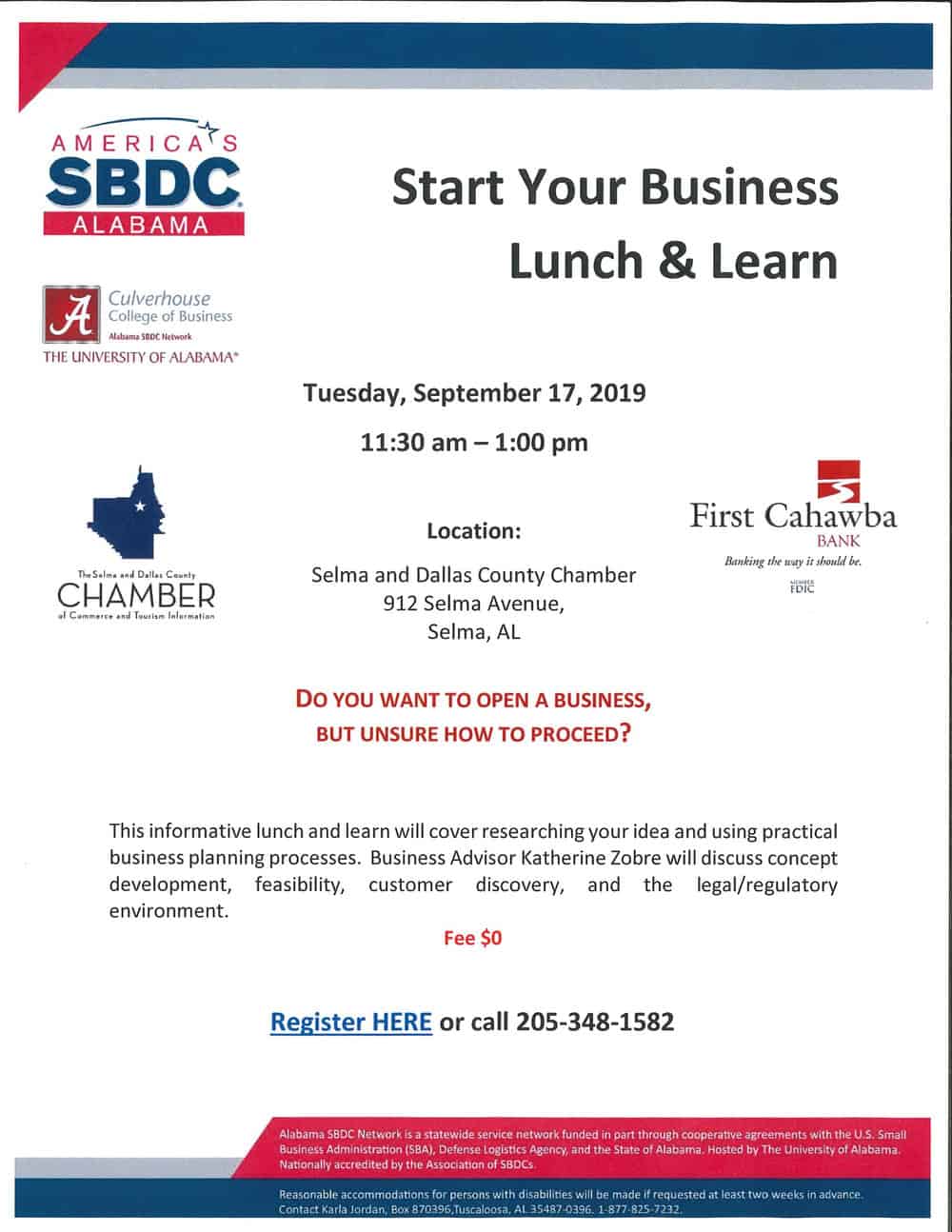 Start Your Business Lunch and Learn September 2019