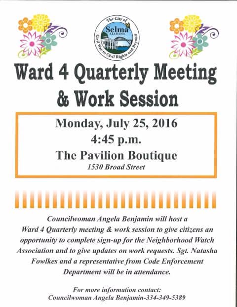 Ward 4 Meeting and Work Session