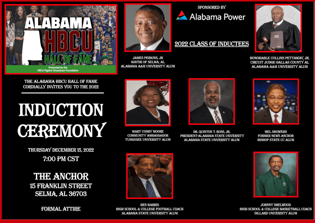 HBCU Alabama Hall of Fame Invitation 2022