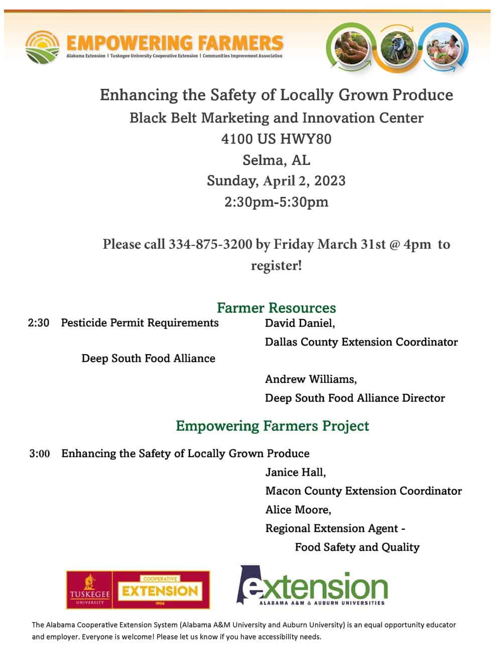 Empowering Farmers Agenda April 2nd 2023 Selma